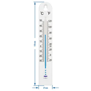 Termometr uniwersalny (-30 do +50°C), 17 cm, biały – zdjęcie 2