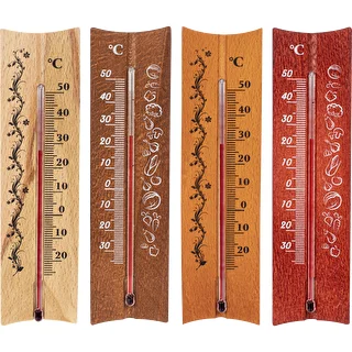Termometr pokojowy drewniany (-20 do +50°C), 15 cm, mix – zdjęcie 2