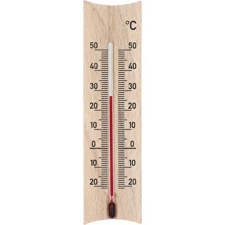 Termometr pokojowy drewniany (-20 do +50°C), jasny brąz, 15 cm