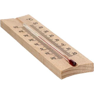 Termometr pokojowy drewniany (-20 do +50°C), jasny brąz, 15 cm – zdjęcie 4