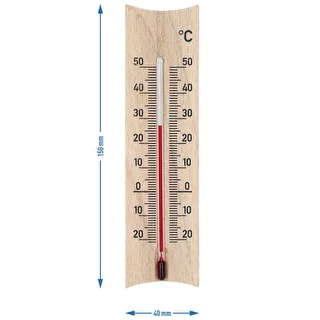 Termometr pokojowy drewniany (-20 do +50°C), jasny brąz, 15 cm – zdjęcie 5