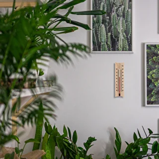 Termometr pokojowy drewniany (-20 do +50°C), jasny brąz, 15 cm – zdjęcie 7