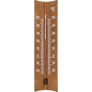 Termometr pokojowy drewniany (-20 do +50°C), ciemny brąz, 15cm
