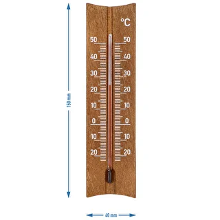 Termometr pokojowy drewniany (-20 do +50°C), ciemny brąz, 15cm – zdjęcie 5