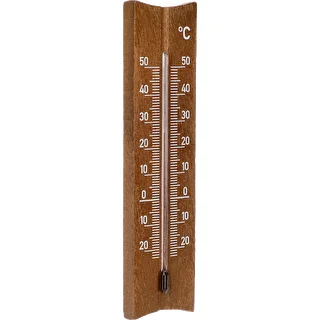 Termometr pokojowy drewniany (-20 do +50°C), ciemny brąz, 15cm – zdjęcie 2