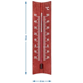 Termometr pokojowy drewniany (-20 do +50°C), barwa mahoniu, 15 cm – zdjęcie 5