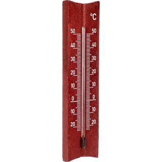 Termometr pokojowy drewniany (-20 do +50°C), barwa mahoniu, 15 cm – zdjęcie 2