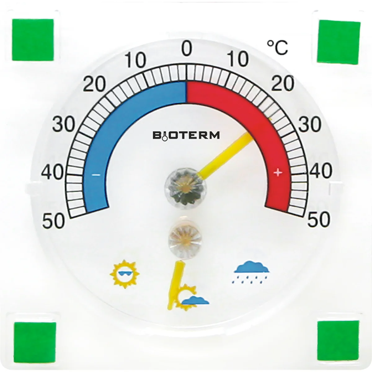 Termometr uniwersalny z higrometrem transparentny, samoprzylepny (-50°C do +50°C)