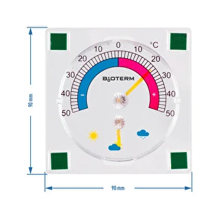Termometr uniwersalny z higrometrem transparentny, samoprzylepny (-50°C do +50°C) – zdjęcie 2