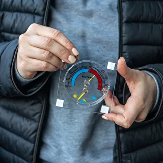 Termometr uniwersalny z higrometrem transparentny, samoprzylepny (-50°C do +50°C) – zdjęcie 5