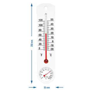Termometr uniwersalny biały z higrometrem (-20°C do +50°C) 25cm – zdjęcie 2