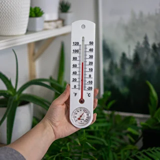 Termometr uniwersalny biały z higrometrem (-20°C do +50°C) 25cm – zdjęcie 3