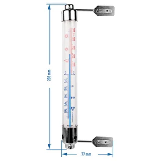 Termometr zewnętrzny z metalową oprawą (-50°C do +50°C) 20cm – zdjęcie 2