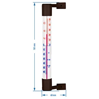 Termometr zewnętrzny brązowy (-50°C do +50°C) 18cm – zdjęcie 3