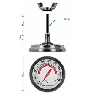 Termometr do grilla i BBQ, od 50 do +500°C, bimetaliczny, 5,3cm – zdjęcie 7