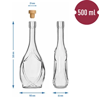 Butelka ozdobna ICONA 500 ml, z korkiem-grzybkiem, 1 szt. – zdjęcie 5