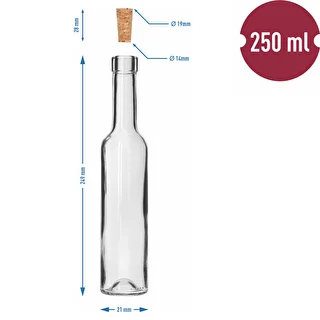 Butelka BELISSIMO 250 ml, z naturalnym korkiem, 1szt. – zdjęcie 5
