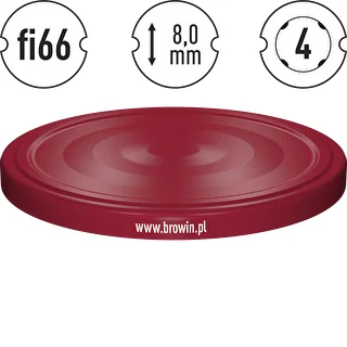 Zakrętka fi 66 bordo - 10 szt. – zdjęcie 4
