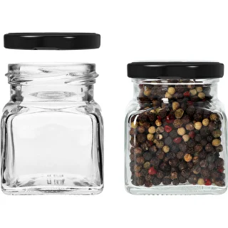 Słoik twist off 120ml - Cztery kąty fi 53 z czarną zakrętką, 6szt – zdjęcie 4