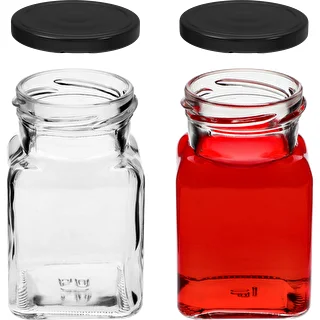 Słoik twist off 150ml Cztery kąty fi 53 z czarną zakrętką, 6 szt. – zdjęcie 5