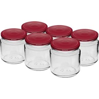 Słoik 212 ml fi66/4 z zakrętką bordo 6 szt. – zdjęcie 1