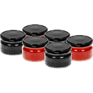 Słoik niski 200ml - z czarną zakrętką fi 82/6, 6szt. – zdjęcie 3