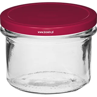Słoik prosty 235 ml (fi82) z zakrętką bordo 6 szt. – zdjęcie 2