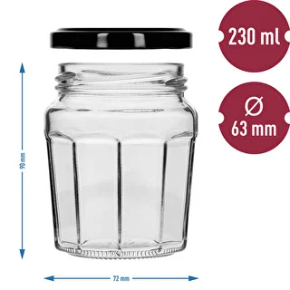 Słoik Konfitura 230ml z zak. czarną fi63/4 - 6szt – zdjęcie 8