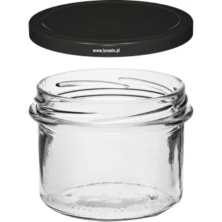 Słoik prosty 235 ml (fi82) z zakrętką czarną 6 szt. – zdjęcie 3