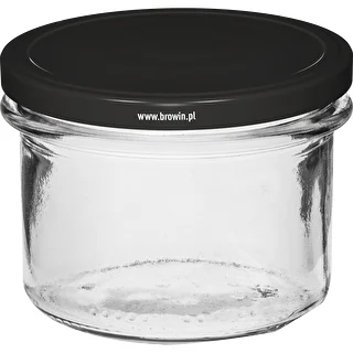 Słoik prosty 235 ml (fi82) z zakrętką czarną 6 szt. – zdjęcie 2