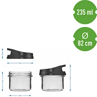Pojemnik szklany 235 ml, z zakrętką do zawieszania – zdjęcie 5