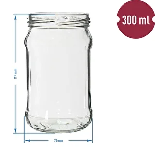 Słoiki 300 ml z kolorową zakrętką fi 66 - 6 szt. – zdjęcie 2