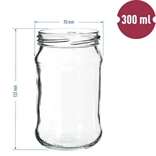 Słoik TO 300 ml ze złotą zakrętką fi 66 - 6szt. – zdjęcie 6