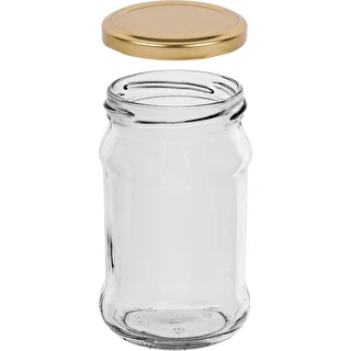 Słoik TO 300 ml ze złotą zakrętką fi 66 - 6szt. – zdjęcie 3