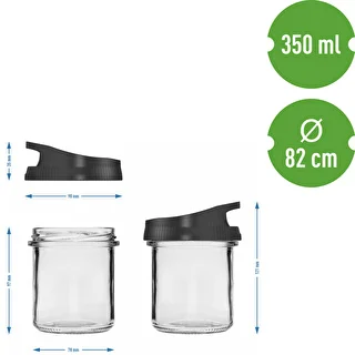 Pojemnik szklany 350 ml, z zakrętką do zawieszania – zdjęcie 5
