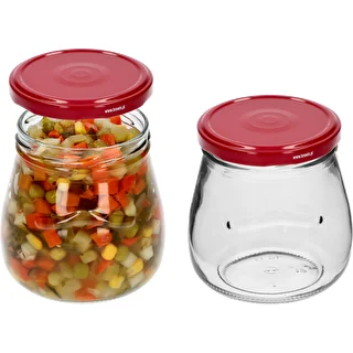 Słoik twist-off 500ml "Odwrócona Amfora" z bordową zakrętką fi 82/6, 6 szt. – zdjęcie 5