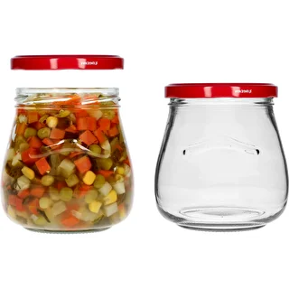 Słoik twist-off 500ml "Odwrócona Amfora" z bordową zakrętką fi 82/6, 6 szt. – zdjęcie 6