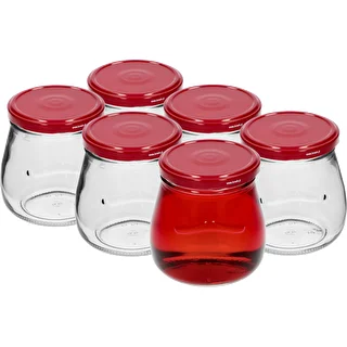 Słoik twist-off 500ml "Odwrócona Amfora" z bordową zakrętką fi 82/6, 6 szt. – zdjęcie 2