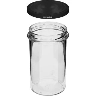 Słoik prosty 545ml (fi 82) - z czarną zakrętką, 6 szt. – zdjęcie 4