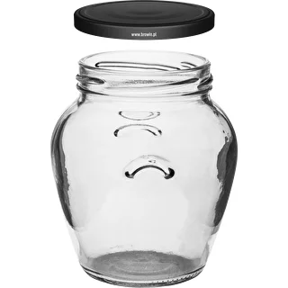 Słoik Amfora 580 ml (fi 82) z zakrętką czarną 6 szt. – zdjęcie 3