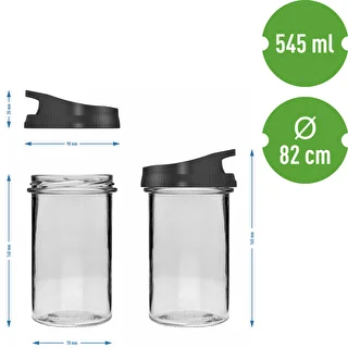 Pojemnik szklany 545 ml, z zakrętką do zawieszania – zdjęcie 5