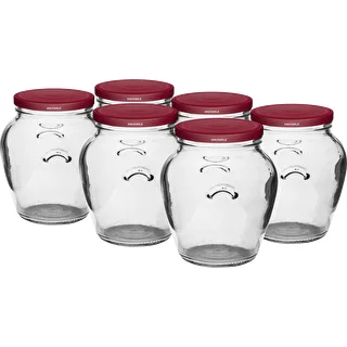 Słoik Amfora 580 ml (fi 82) z zakrętką bordo 6 szt