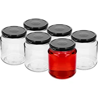 Słoik twist-off, grubasek 580ml z czarną zakrętką fi 82/6, 6 szt. – zdjęcie 2
