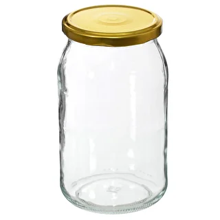 Słoik TO 900 ml z zakrętką złotą fi 82/6 - 6 szt. – zdjęcie 3