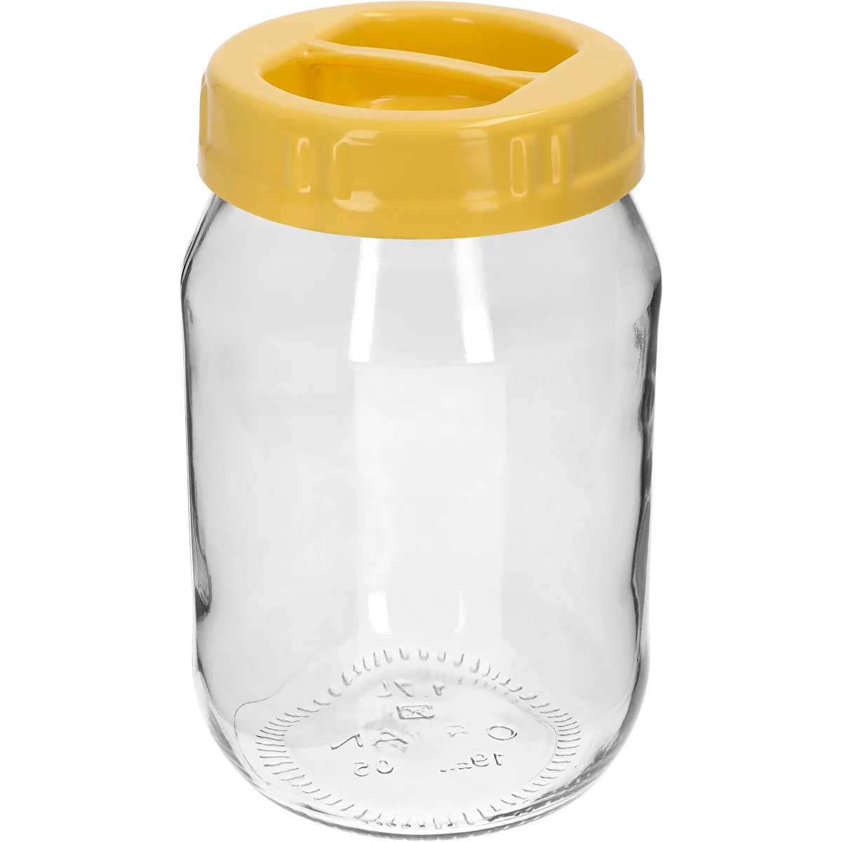 Słoik TO 1,7 L z żółtą zakrętką z tworzywa, z uchwytem, fi 100, 1 szt.