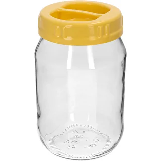 Słoik TO 1,7 L z żółtą zakrętką z tworzywa, z uchwytem, fi 100, 1 szt.