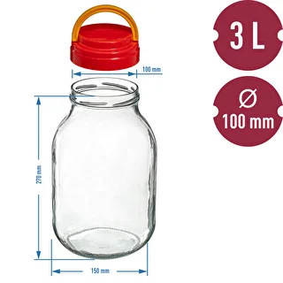 Słoik TO 3 L z plastikową zakrętką + szczypce fi 100 – zdjęcie 6