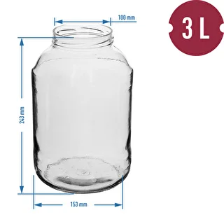 Słoik 3L fi100, 6 szt. – zdjęcie 2
