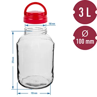 Słoik TO 3 L i zakrętka fi 100 z uchwytem – zdjęcie 6