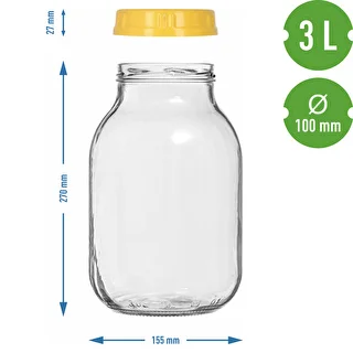 Słoik twist-off 3 L i zakrętka z tworzywa  fi 100, z uchwytem – zdjęcie 7